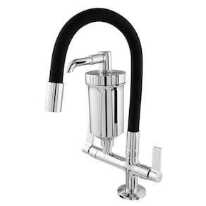 Torneira Cozinha Bica Flexível 5/8 com Filtro - 1/4 Volta - Bancada Preto