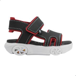 Sandália Molekinho Napa Floter Rustico Neo Led Preto/Vermelho