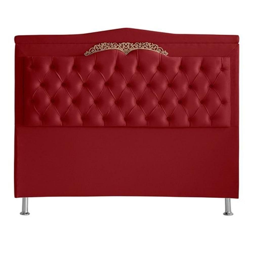 Cabeceira De Cama Box Helena King 195 Cm Capitonê Retro Botão Encapados Suede Vermelho Eli Móveis