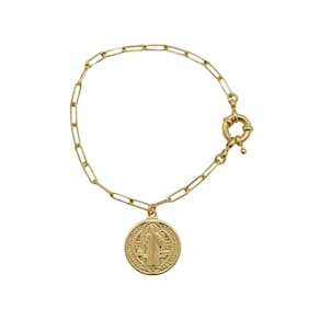 Pulseira Elo Retangular São Bento Folheado a Ouro 18K