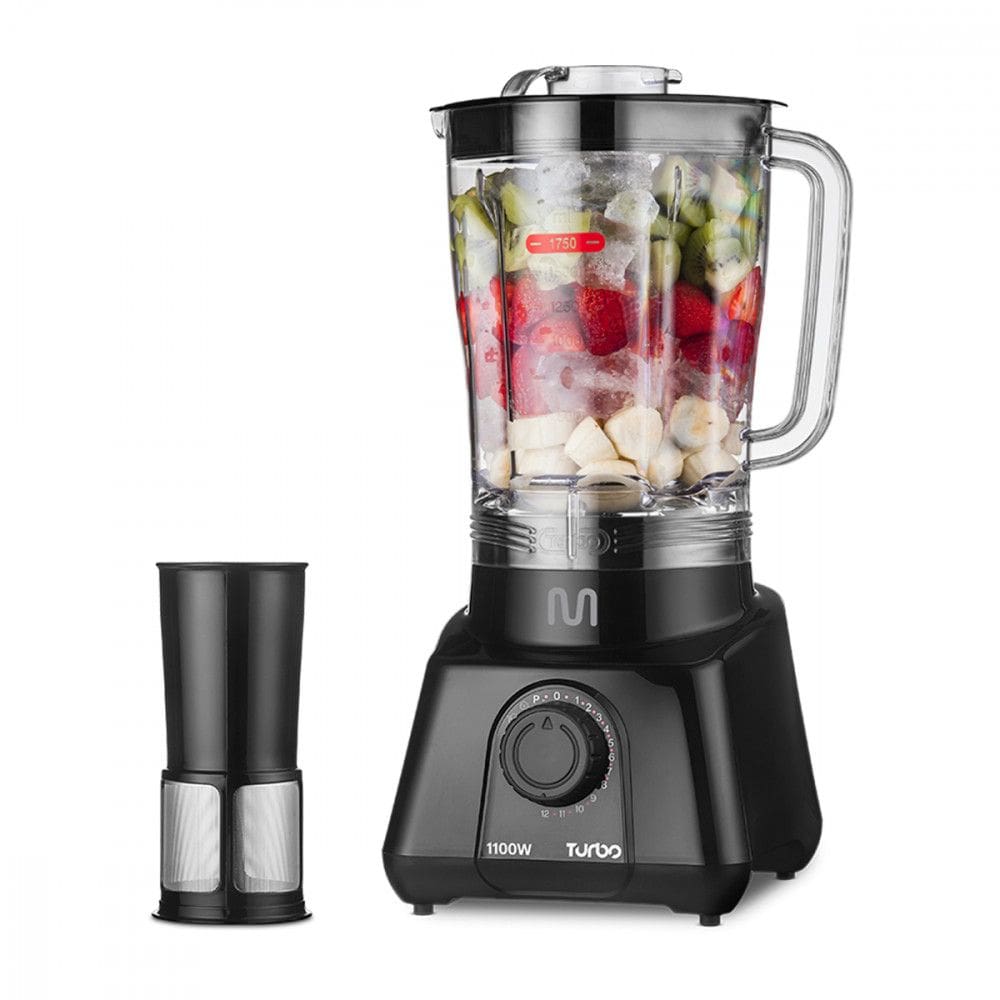 Liquidificador Turbo Preto 2,6L 8 Velocidades 1000W 220V Multi Home - LQ1102