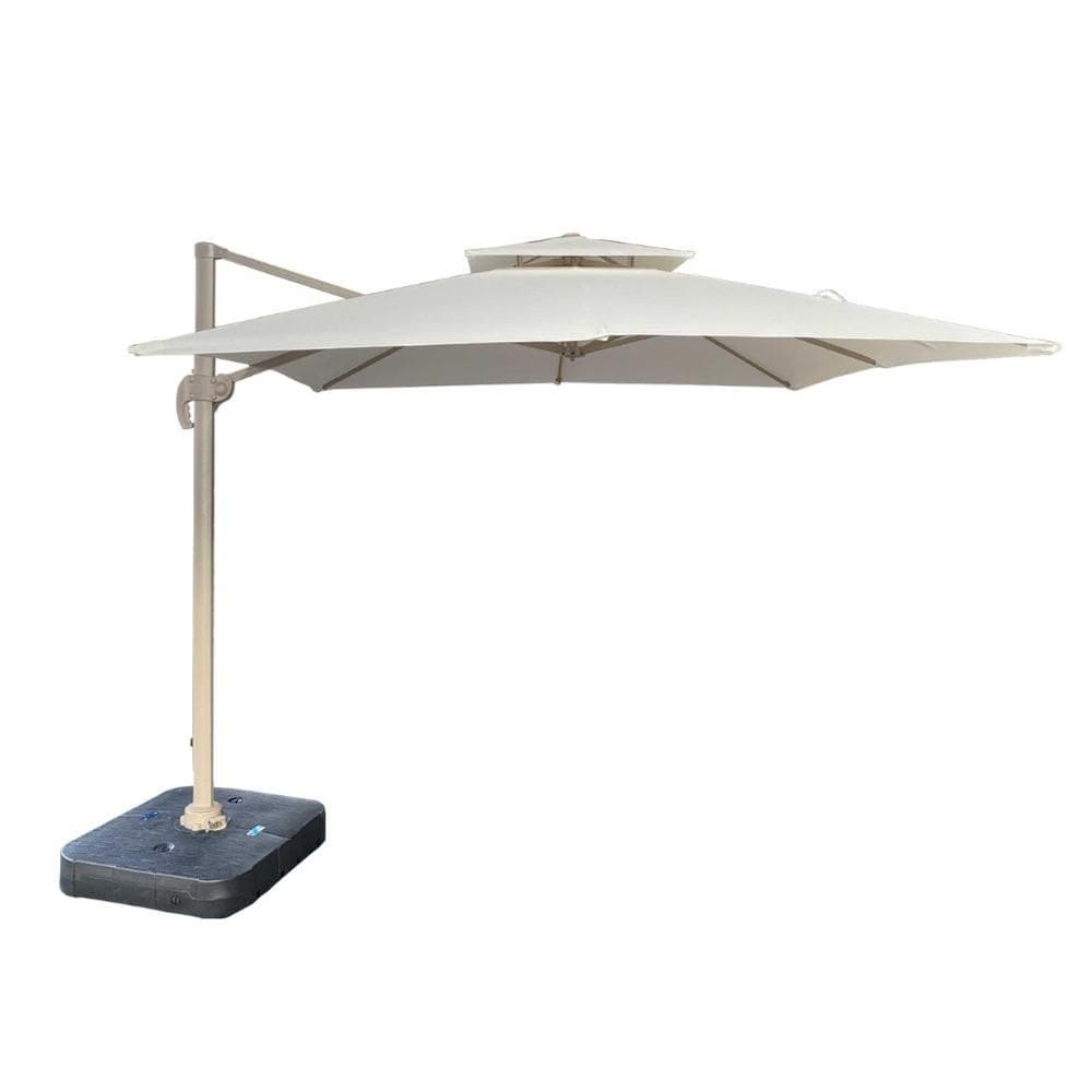 Ombrelone Lateral Trancoso Fratini 300 cm Aluminio Fendi Capa Poliéster Base Lateral Plus HDPE