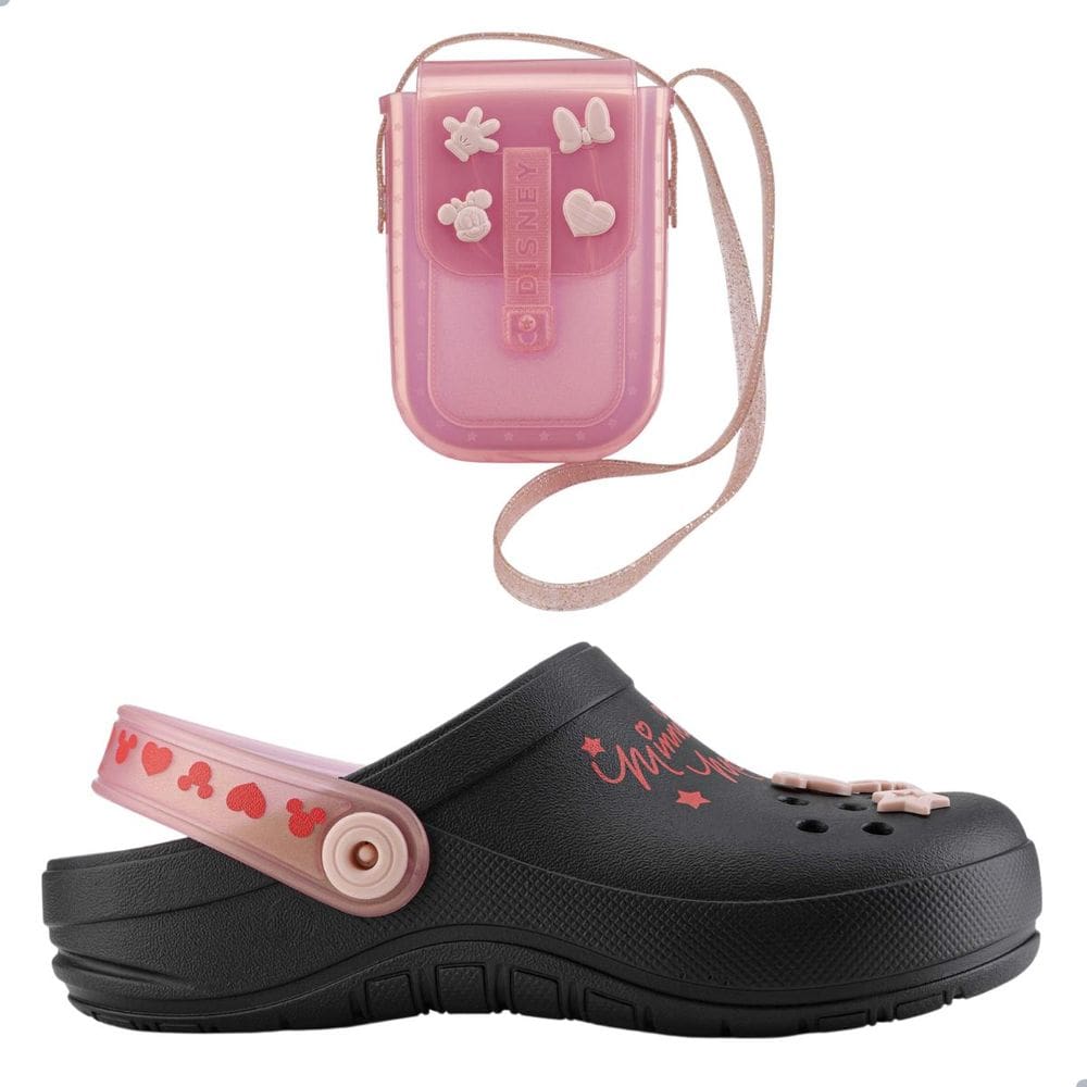 Babuche Infantil Grendene Kids Disney Fash Bag Preto