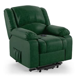 Poltrona do Papai Reclinável Melim Elevação Lift Elétrico Veludo Verde FH1 - D`Rossi