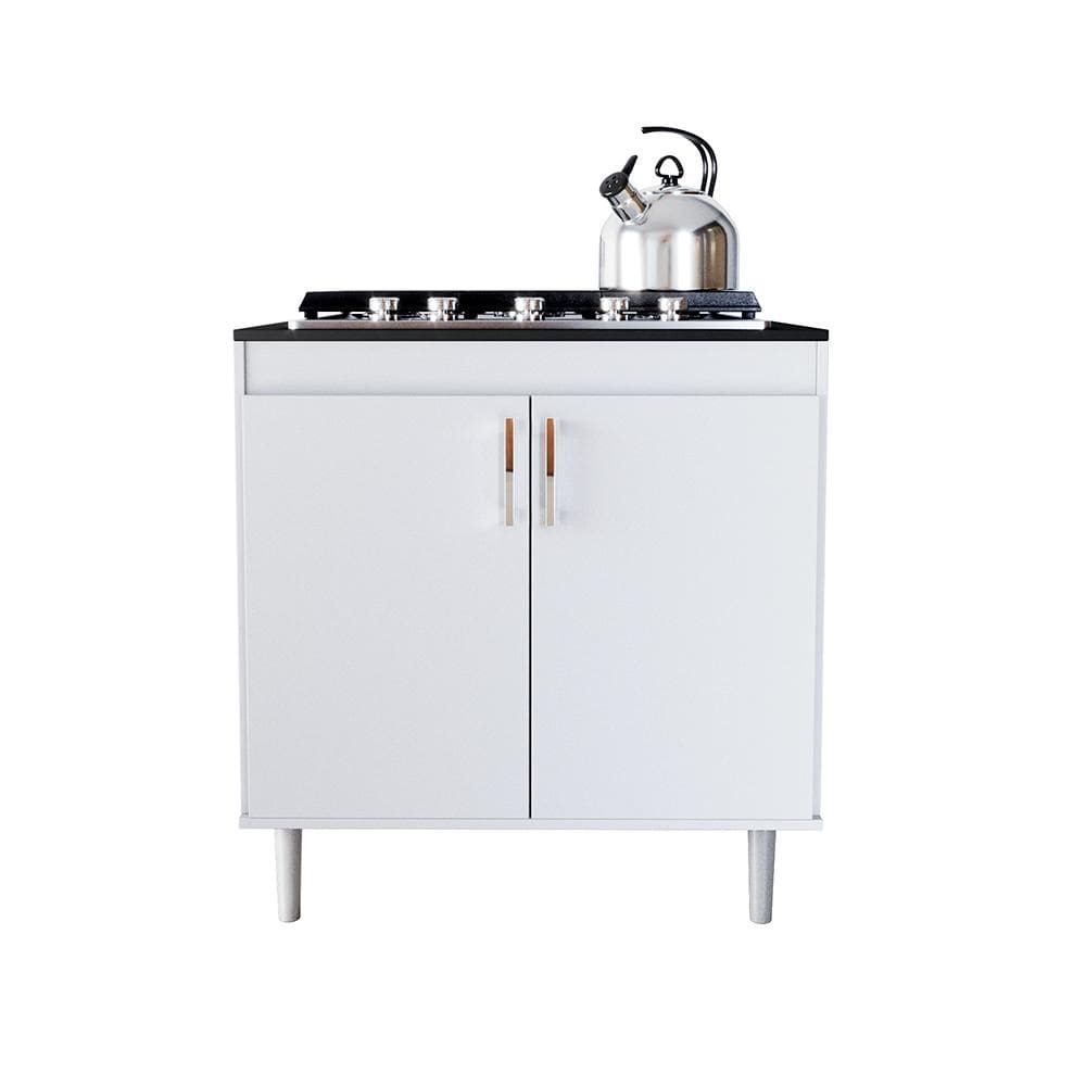 Balcão Para Cooktop de Cozinha 2 Portas Turim Para Cooktop 5 Bocas Movelove