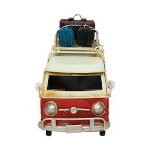 Miniatura Kombi Vermelho Porta Retrato 11x16.5x7cm - Retrô