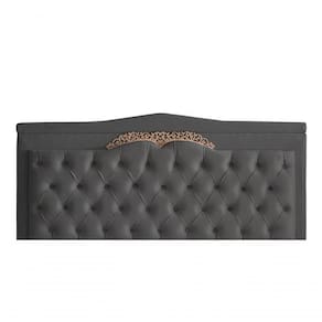Cabeceira De Cama Box Painel Helena Casal 140 Cm Retro Capitonê Botão Encapados Suede Grafite Eli Móveis