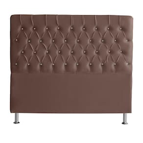 Cabeceira De Cama Box Paris Queen 160 Cm Botão Strass Suede Rosê Eli Móveis