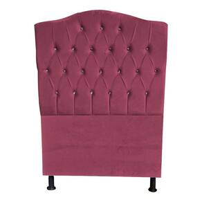 Cabeceira De Cama Box Princesa Solteiro 90 Cm Botão Strass Suede Rosê Eli Móveis