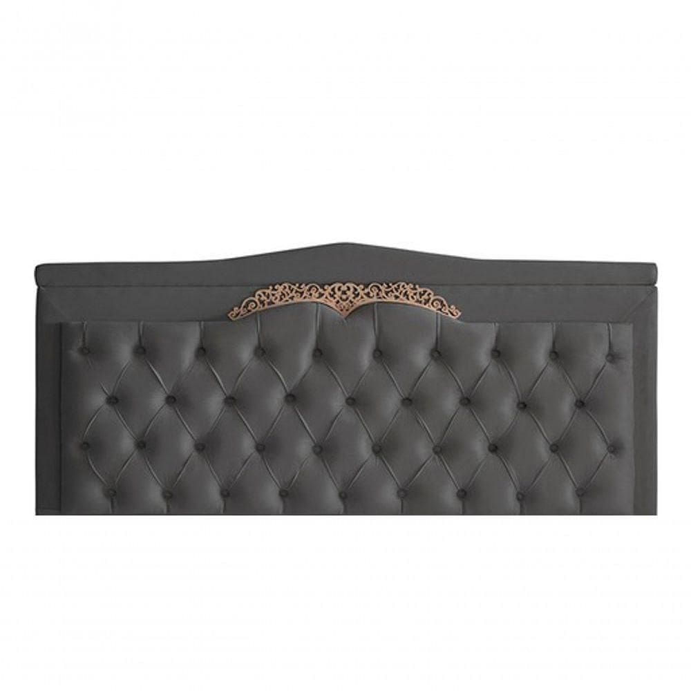Cabeceira De Cama Box Painel Helena Queen 160 Cm Retro Capitonê Botão Encapados Suede Grafite Eli Móveis