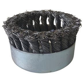 Escova Copo De Aço Trançado 100Mm Rosca M14 Fio 0,60Mm 8500Rpm - Abrasfer