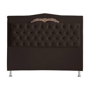 Cabeceira De Cama Box Helena Casal 140 Cm Capitonê Retro Botão Encapados Suede Marrom Eli Móveis