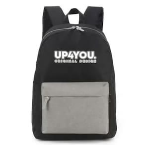 Mochila Escolar Costas UP4YOU Preta e Cinza
