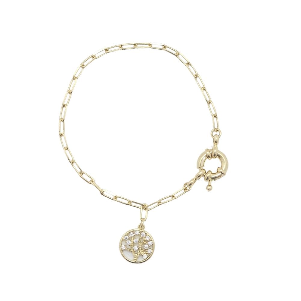 Pulseira Árvore da Vida Folheado a Ouro 18K