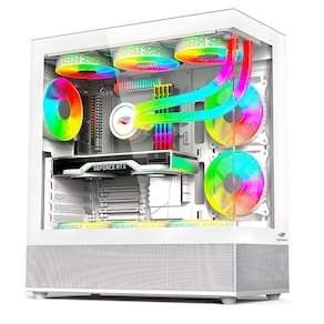 Gabinete Gamer C3Tech Aquarius MT-G850WH, Mid Tower, Lateral e Frontal Em Vidro Temperado, Sem Fonte - Branco