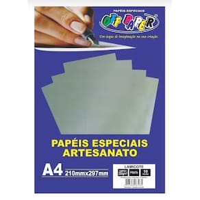 Papel Lamicote 250g 10 Folhas Off Paper - Prata