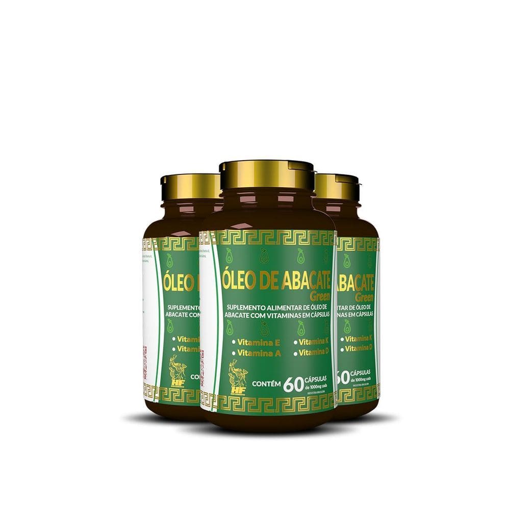 3X Oleo De Abacate Com Vitaminas 60 Caps Hf Suplementos