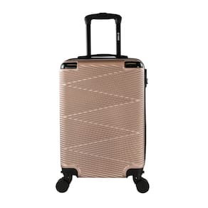 Mala de Bordo Pequena para Viagem Abs Yins 21193 Cadeado Integrado Rodas Duplas Giro 360 Rosê
