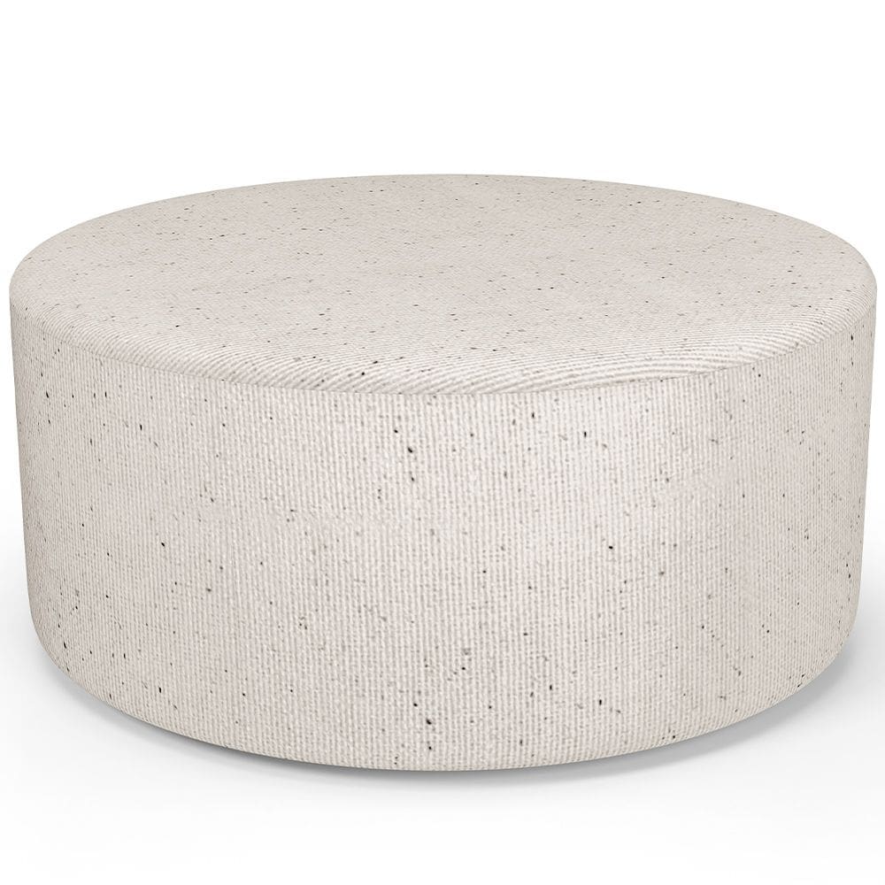 Puff Redondo Orgânico para Living 90cm Lola W01 Linho Cru - Lyam Decor