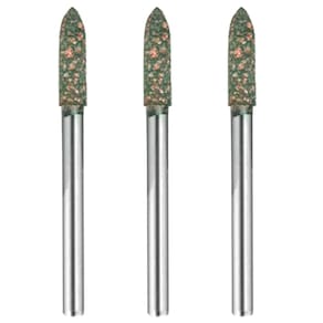Kit 3 Ponta Montada 4Mm Cônica Borracha Gergelim Retifica