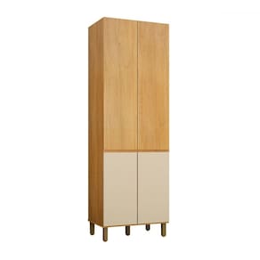 Paneleiro Dakota 4 Portas 4 Prateleiras Cinamomo/Off White - Valdemóveis