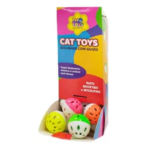 Bolinhas C/ Guizo Interativa Gatos Brinquedo Pet C/36 Unid