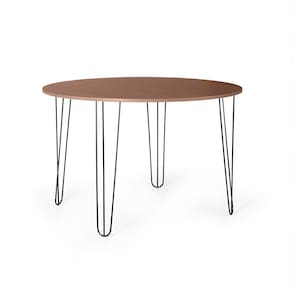 Mesa de Jantar Redonda 4 Lugares 90cm Base de Ferro Hairpin Noronha - Straub Web