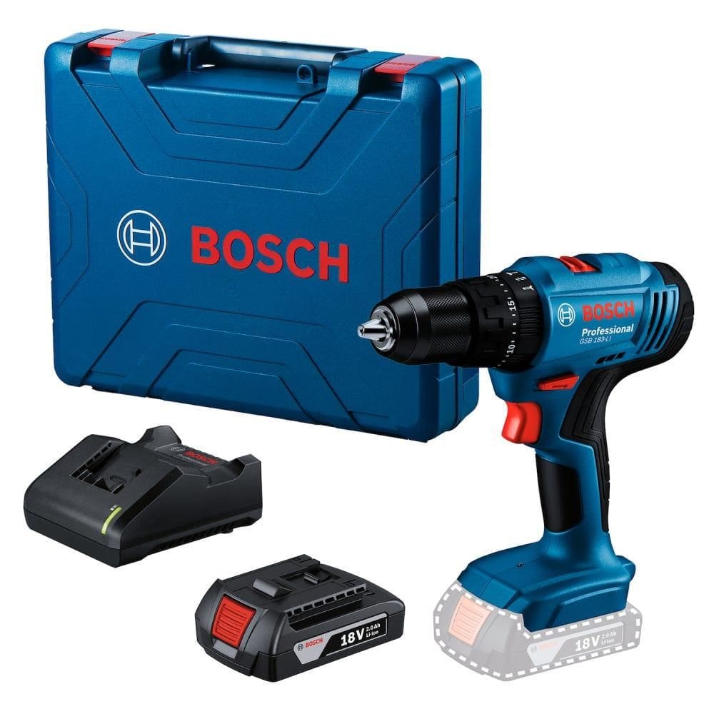 Parafusadeira Impacto GSB183-LI 18V com Carregador Bateria e Maleta BOSCH