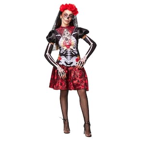 Fantasia Caveira Mexicana Adulto Cosplay Fridha Khalo Esqueleta Feminina Dia de Los Muertos Festa Mexicana Halloween