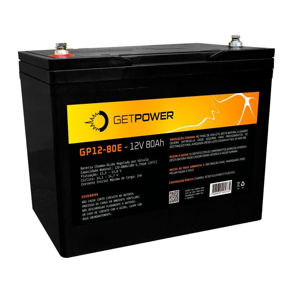 Bateria Estacionaria Getpower 12 Volts 80AH GP12-80E
