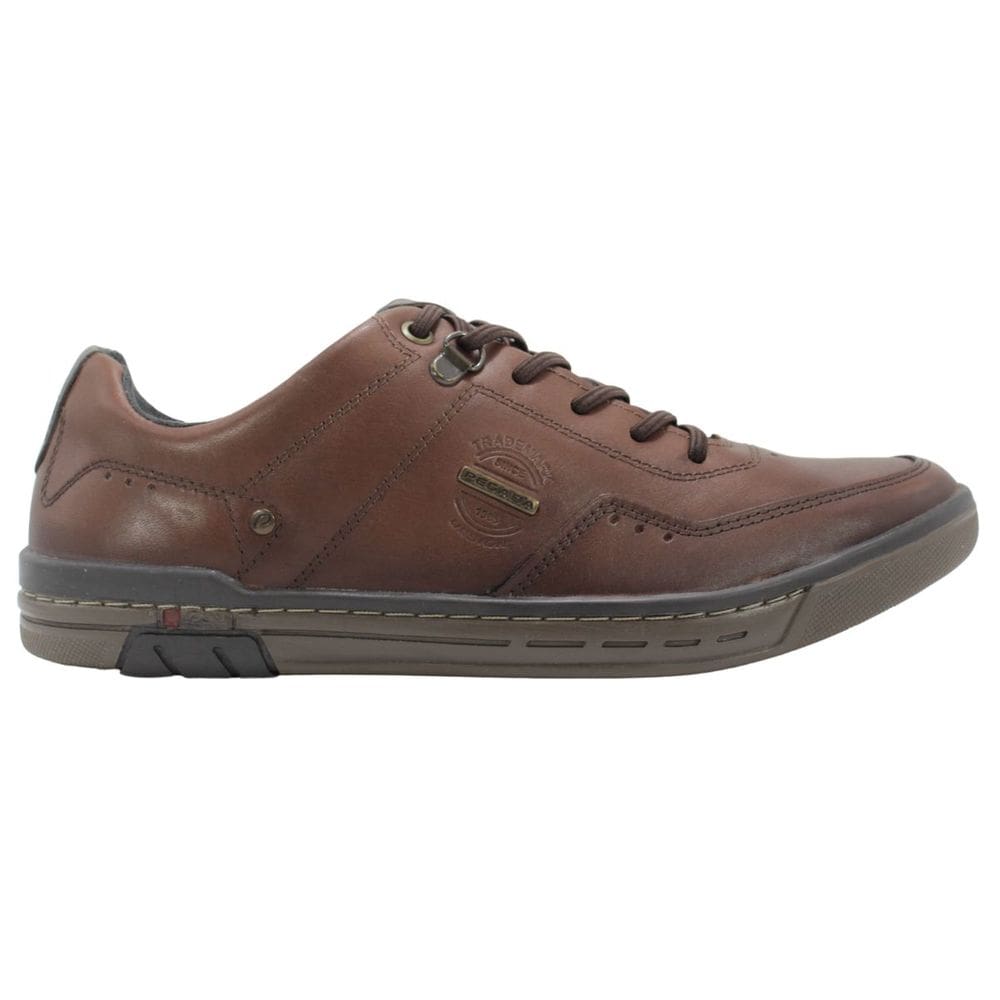 Sapatênis Pegada Masculino em Couro Terracota/Brown
