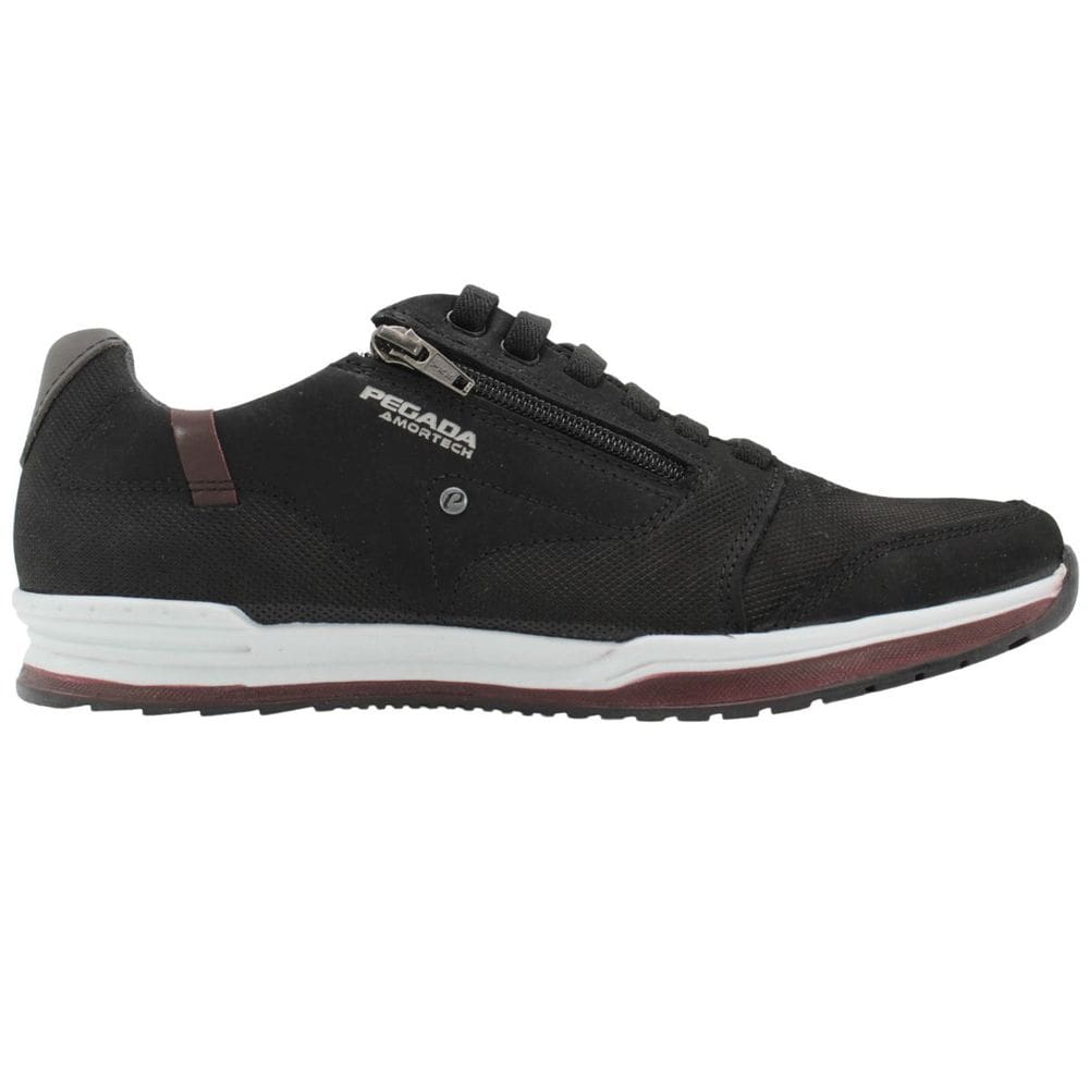 Sapatenis Pegada Masculino Preto Carbono/Branco/Bordo