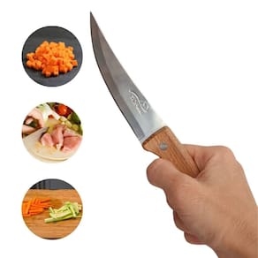 Faca Cabo Madeira 4`` Para Cozinha Frutas Legumes Uso Geral