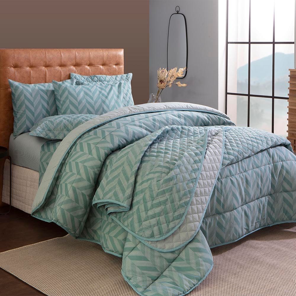 Jogo de Cama Duplo Casal 140 Fios Aiko Realce Premium Sultan