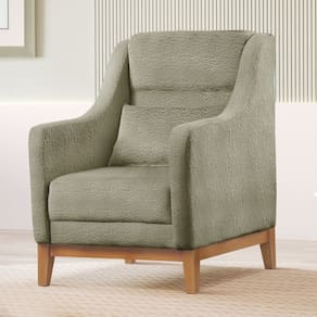 Poltrona Encosto Alto Bouclé Áquila 101x71cm Verde