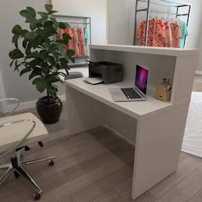 Balcão de Atendimento para Recepção - 120cm de Largura Branco