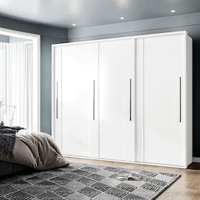 Guarda-roupa 3 Portas de Correr Sevilha Branco