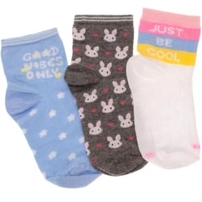 Kit Meia 3 Pares Infantil Menina Cano Médio em Algodão Trifil T5028k