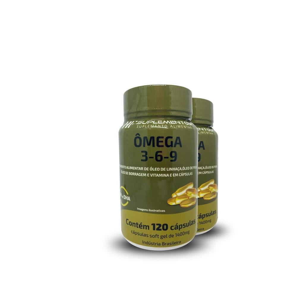 2X Omega 3 6 9 Borragem E Linhaca Hf Suplementos 120Caps