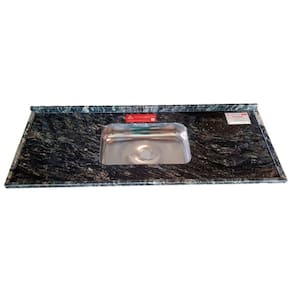 Pia de Cozinha Granito 180cm Indiano Standard Cuba simples Preto Indiano