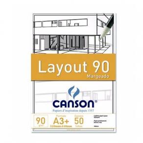 Bloco Canson A3 Layout 90 Margeado 50 Folhas