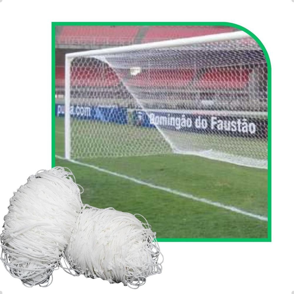 Par De Rede De Futebol Campo Colméia Fio 6Mm Seda Sports