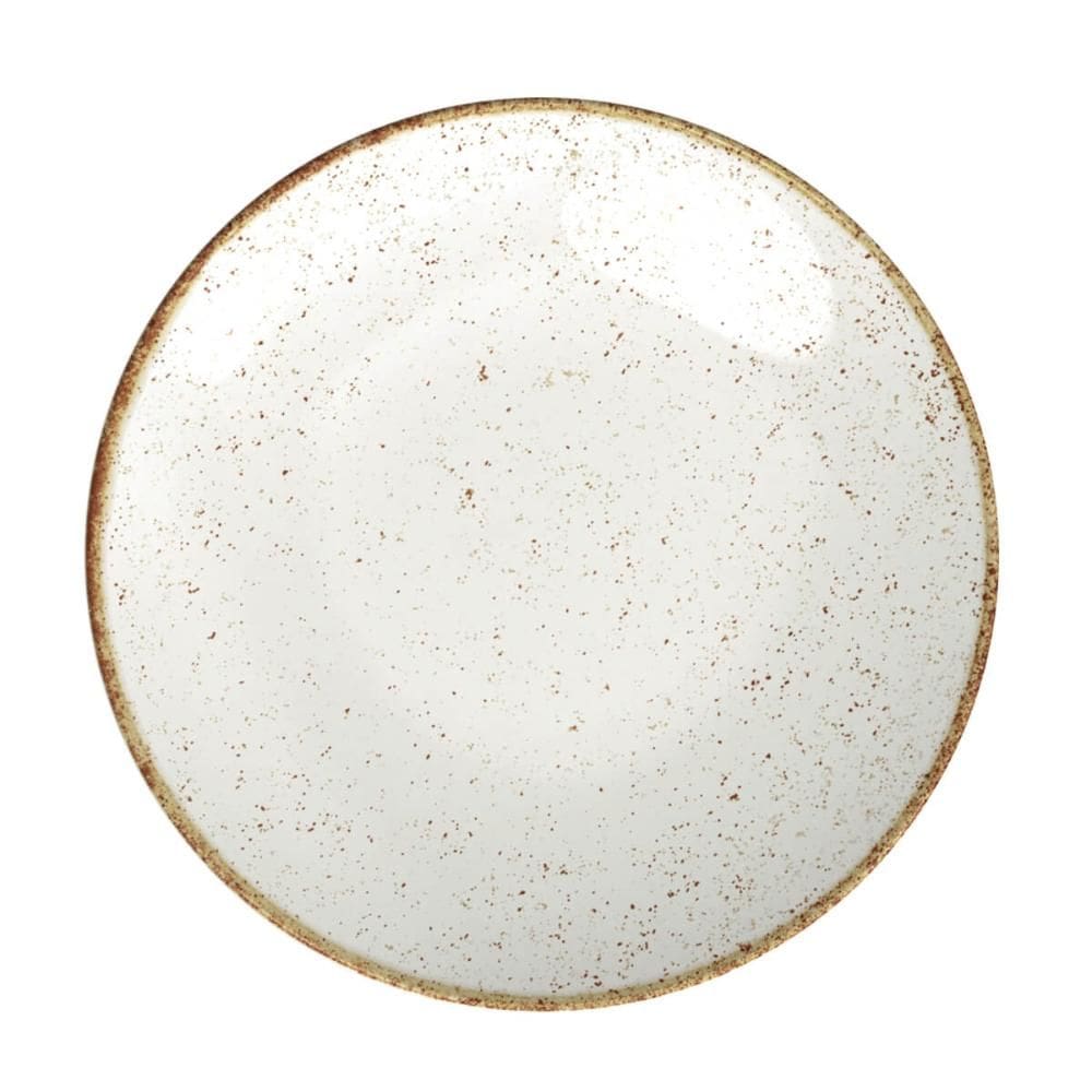 Prato Sobremesa Tramontina Rústico Marrom em Porcelana Decorada 21cm Mesa Posta