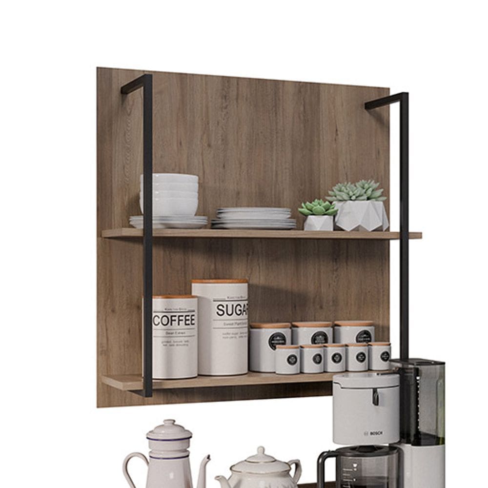 Prateleira Industrial Dupla Cozinha Suspenso Painel Parede Eri 70,5cm M12 - D`Rossi