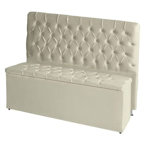 Kit Cabeceira De Cama Box E Calçadeira Baú Paris King 195 Cm Capitonê Suede Porcelana Eli Móveis
