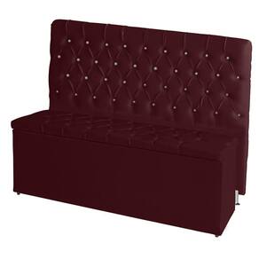 Kit Cabeceira De Cama Box E Calçadeira Baú Paris Queen 160 Cm Capitonê Suede Bordo Eli Móveis
