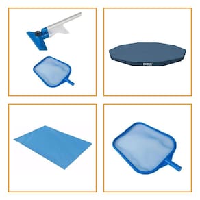 Kit com Capa 305 Cm Estrutural + Forro e Kit Limpeza Intex