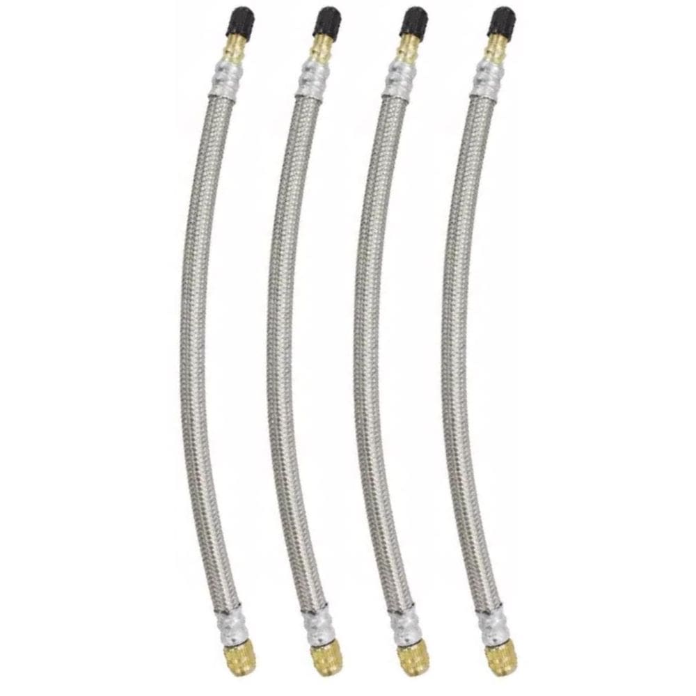 4 Prolongador Extensão Flexível Malha de Aço 210mm Bico De Roda