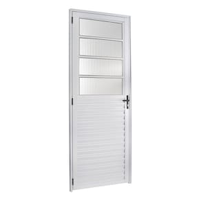 Porta basculante 2,10x90 lado DIREITO no alumínio branco