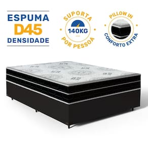 Cama Box com Colchão de Espuma D45 Pillow In Anjos OrtoConfort Casal 138cm